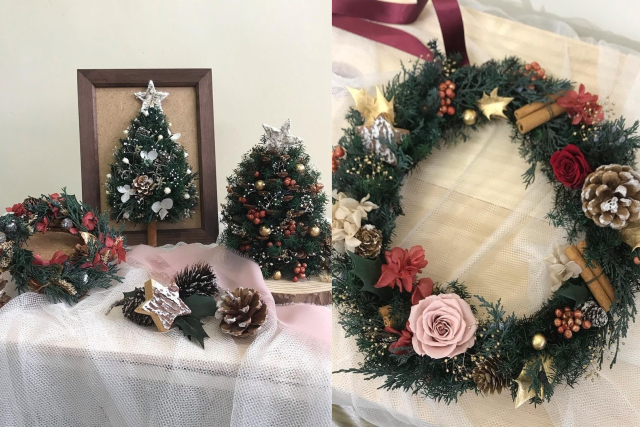 （IG@ d.w.y.w_florist.） 精選情侶手作工作坊：d.w.y.w_florist（禮物傳送門）d.w.y.w_florist是主打保鮮花的本地小店，適逢聖誕就推出了充滿節日氣氛的保鮮花